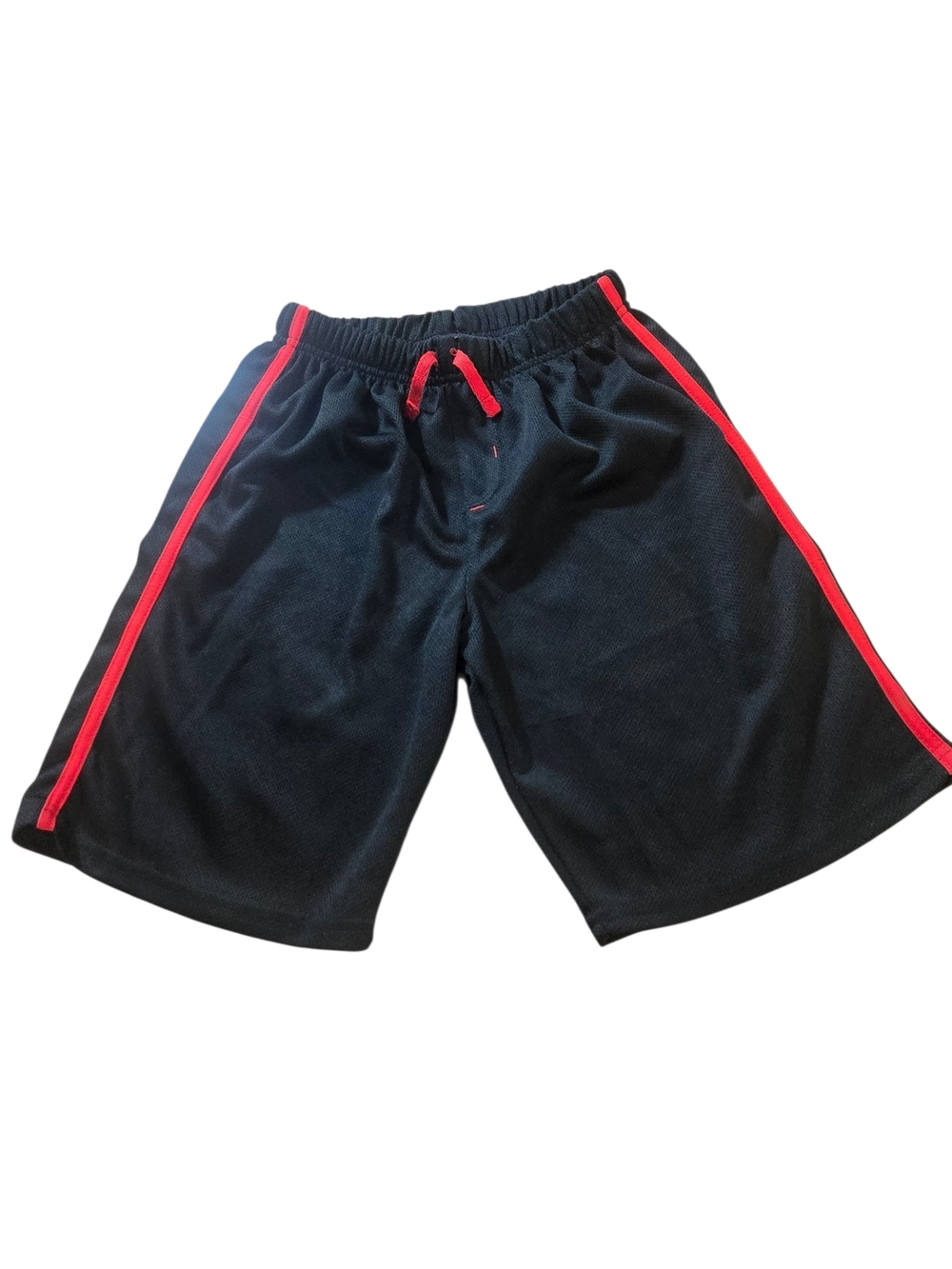 Black Athletic Shorts with Red Side Stripes